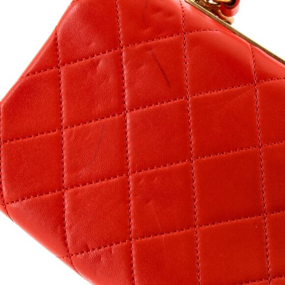 Chanel Trendy Spirit Top Handle Bag Quilted Lambskin Small Red - Picture 7 of 8